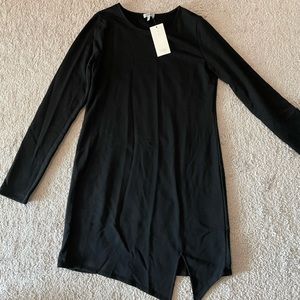 Tobi black long sleeve dress with slit
